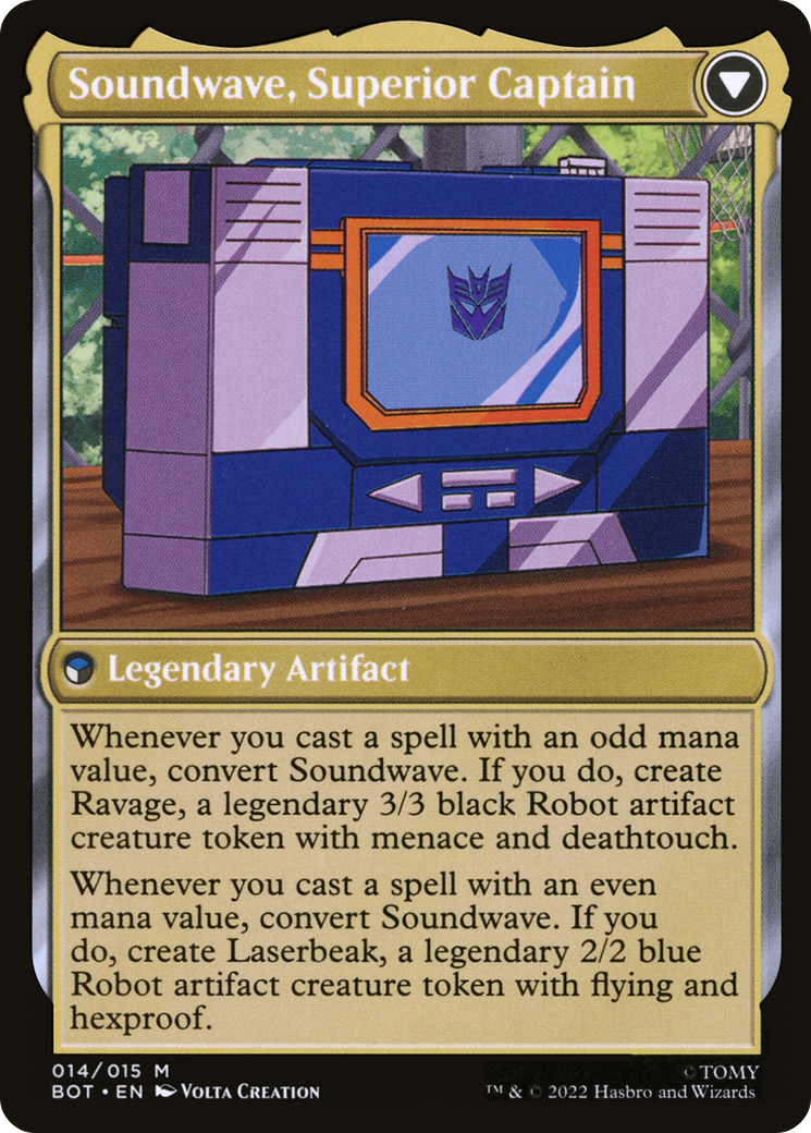 Soundwave, Sonic Spy // Soundwave, Superior Captain (BOT-014) - Transformers: (convertdfc) Foil