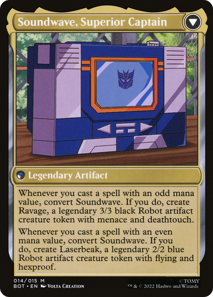 Soundwave, Sonic Spy // Soundwave, Superior Captain (BOT-014) - Transformers: (convertdfc) Foil