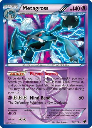 Metagross (Team Plasma) (52/116) - Plasma Freeze Holofoil - Holo Rare