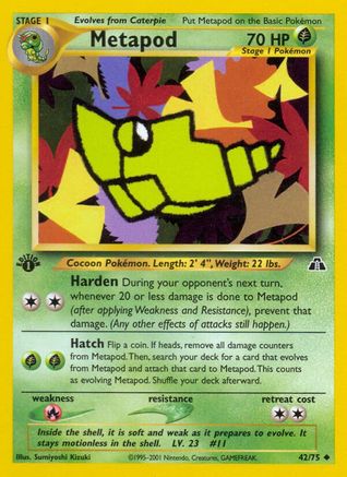 Metapod 42/75 - Neo Discovery 1st Edition