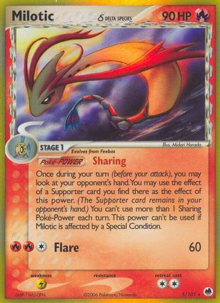 Milotic (Delta Species) 005/101 - Dragon Frontiers Holofoil - Holo Rare