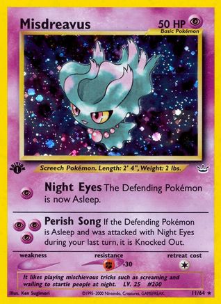 Misdreavus 11/64 - Neo Revelation 1st Edition Holofoil