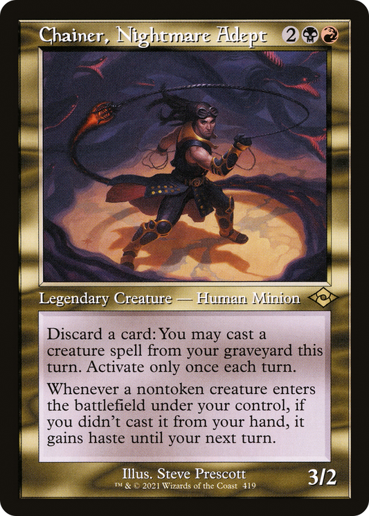 Chainer, Nightmare Adept (MH2-419) - Modern Horizons 2 Etched Foil