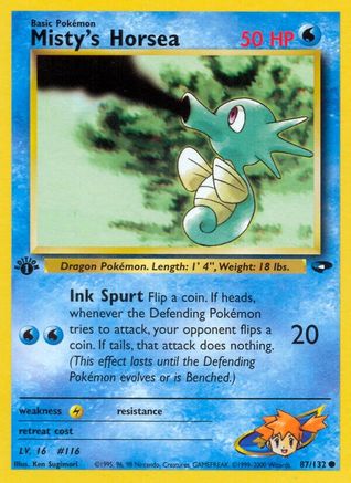 Misty's Horsea 087/132 - Gym Challenge 1st Edition - Common