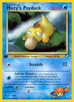 Misty's Psyduck 054/132 - Gym Heroes 1st Edition - Uncommon