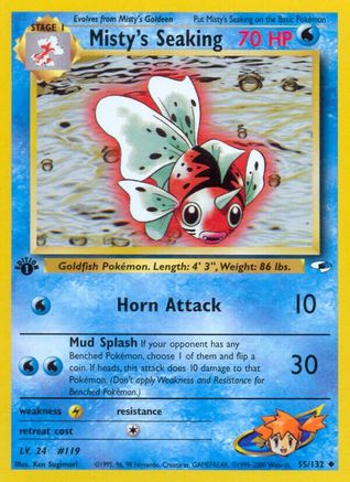 Misty's Seaking 055/132 - Gym Heroes 1st Edition - Uncommon
