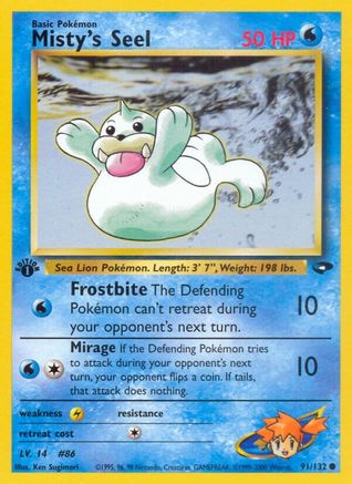 Misty's Seel 091/132 - Gym Challenge 1st Edition - Common