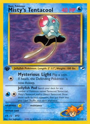 Misty's Tentacool 032/132 - Gym Heroes 1st Edition - Rare