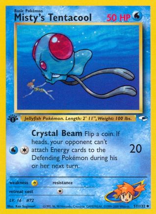 Misty's Tentacool 057/132 - Gym Heroes 1st Edition - Uncommon