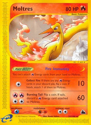 Moltres 021 - Skyridge Reverse Holofoil - Rare