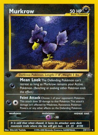 Murkrow 024/111 - Neo Genesis 1st Edition - Rare