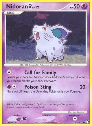Nidoran F (91/123) - Mysterious Treasures Reverse Holofoil - Common