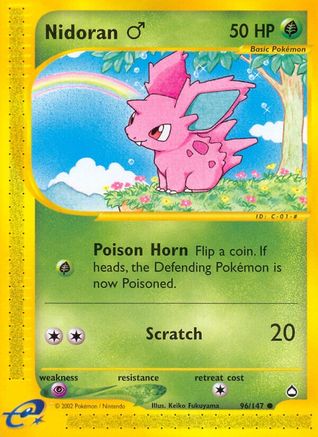 Nidoran M 096/147 - Aquapolis Reverse Holofoil - Common