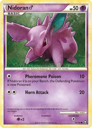 Nidoran M - 070/102 - Triumphant Reverse Holofoil