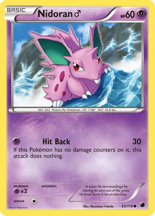 Nidoran M (43/116) - Plasma Freeze Reverse Holofoil - Common