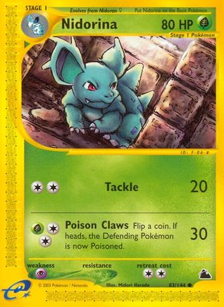 Nidorina 083 - Skyridge Reverse Holofoil - Common