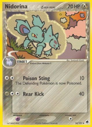 Nidorina (Delta Species) 034/101 - Dragon Frontiers Normal - Uncommon