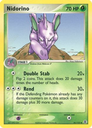 Nidorino - 041/112 - FireRed & LeafGreen Reverse Holofoil