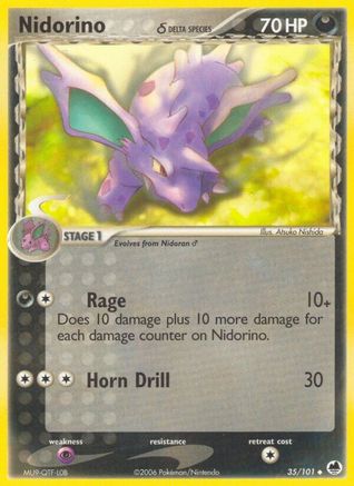 Nidorino (Delta Species) 035/101 - Dragon Frontiers Reverse Holofoil - Uncommon