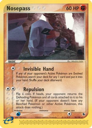 Nosepass 018 - Ruby and Sapphire Reverse Holofoil - Rare