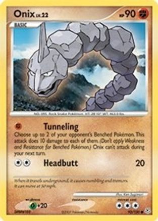 Onix (92/130) - Diamond and Pearl Reverse Holofoil - Common