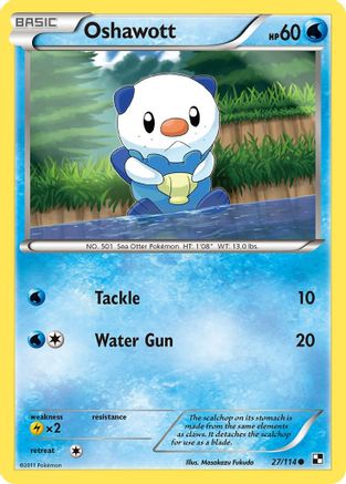 Oshawott (27) 027/114 - Black and White Reverse Holofoil - Common