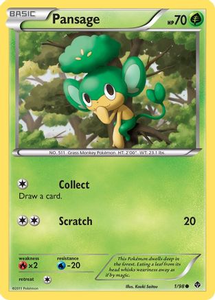Pansage (1/98) - Emerging Powers  - Common