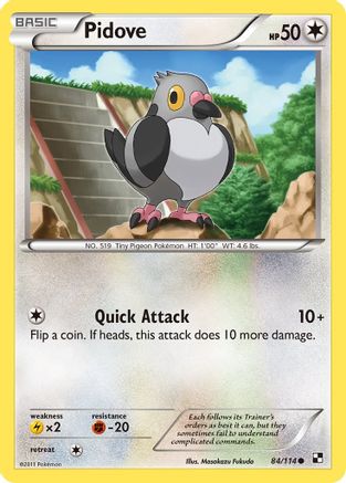 Pidove 084 - Black and White Reverse Holofoil - Common