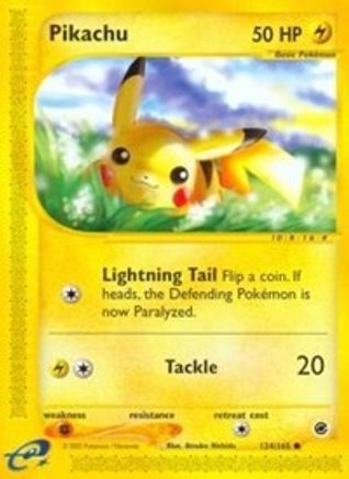 Pikachu 124/165 - Expedition Base Set Reverse Holofoil