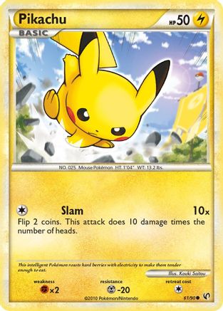 Pikachu 61/90 - HSUndaunted Reverse Holofoil