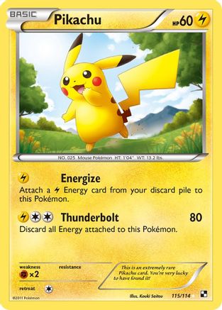 Pikachu 115 - Black and White Holofoil - Secret Rare