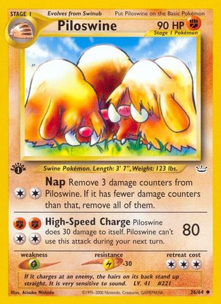 Piloswine 36/64 - Neo Revelation 1st Edition