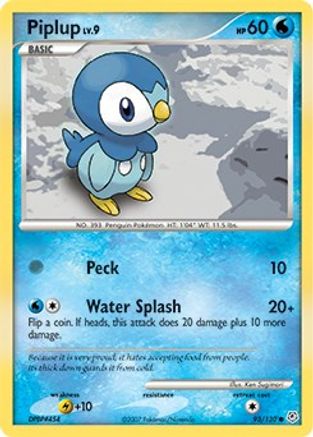 Piplup (93/130) - Diamond and Pearl Reverse Holofoil - Common