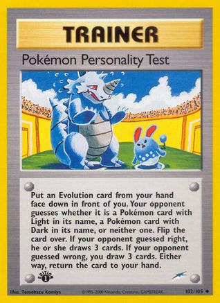 Pokémon Personality Test 102/105 - Neo Destiny 1st Edition