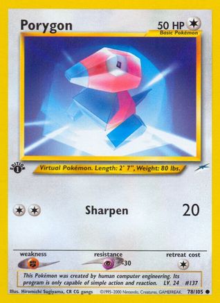Porygon 078/105 - Neo Destiny 1st Edition - Common