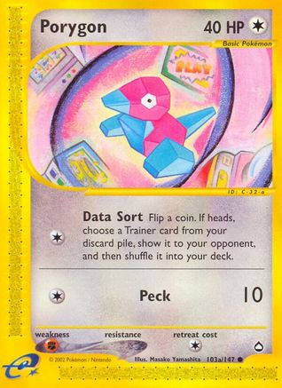 Porygon (103a) 103a/147 - Aquapolis Normal - Common