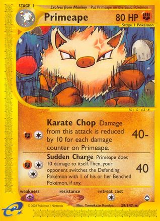 Primeape (29/147) - Aquapolis  - Rare