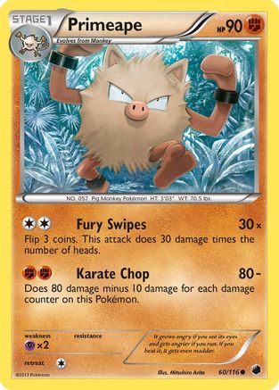 Primeape (60/116) - Plasma Freeze Reverse Holofoil - Common