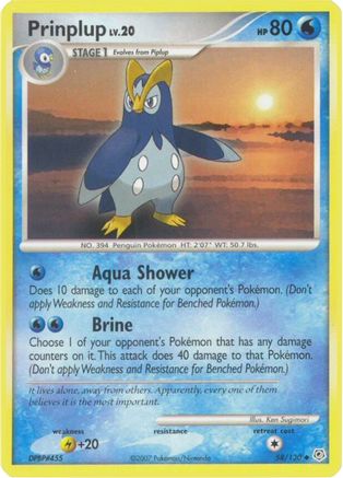 Prinplup (58/130) - Diamond and Pearl Reverse Holofoil - Uncommon
