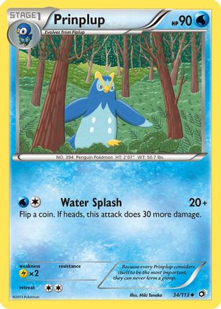 Prinplup 034 - Legendary Treasures Reverse Holofoil - Uncommon