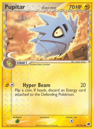 Pupitar (Delta Species) - 059/101 - Dragon Frontiers Reverse Holofoil