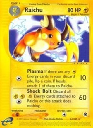 Raichu (61) 061/165 - Expedition Reverse Holofoil - Rare
