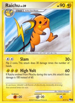 Raichu 3/17 - POP Series 9 Reverse Holofoil