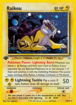 Raikou 013/064 - Neo Revelation 1st Edition Holofoil - Holo Rare