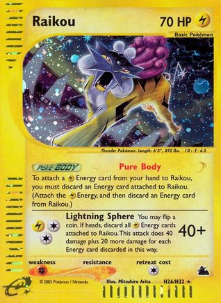 Raikou (H26) H26 - Skyridge Holofoil - Holo Rare