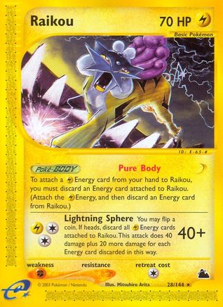 Raikou 028 - Skyridge Normal - Rare