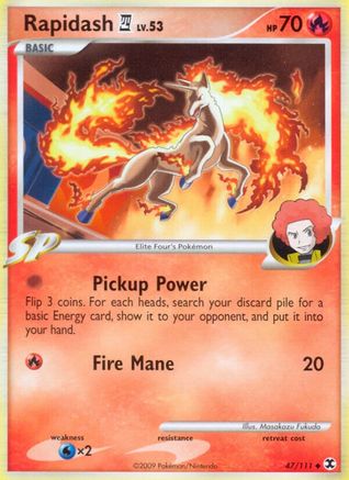 Rapidash E4 - 047/111 - Rising Rivals Reverse Holofoil