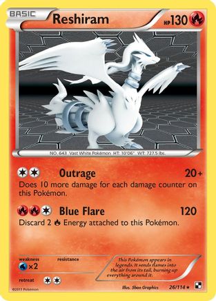 Reshiram 026/114 - Black and White Holofoil - Holo Rare