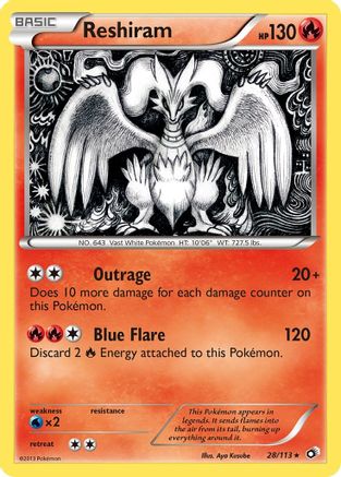 Reshiram 028/113 - Legendary Treasures Reverse Holofoil - Holo Rare