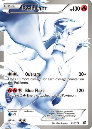 Reshiram (113 Full Art) 113/114 - Black and White Holofoil - Ultra Rare